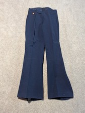 Vintage Roffe Ski Pants Womens 14 27x28 Blue Wool Blend 1970s Boot Cut Stirrup