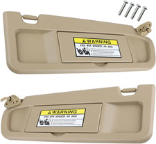Left Driver and Right Passenger Side Sun Visor Beige Compatible with Honda Civic