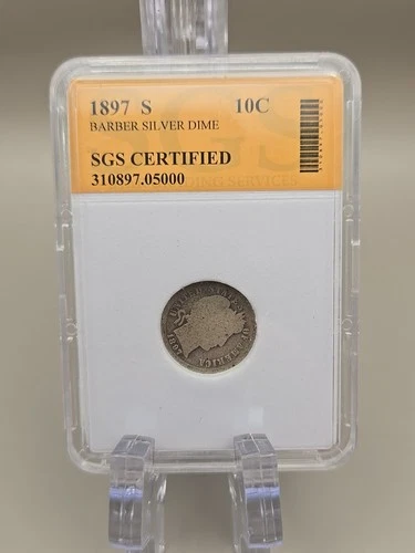 1897-S Barber Silver Dime 10c