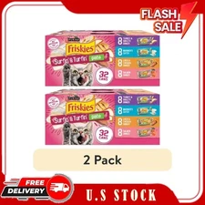 (2 Pack) Purina Friskies Pate Surfin' & Turfin' Wet Cat Food, 32 x 5.5 oz