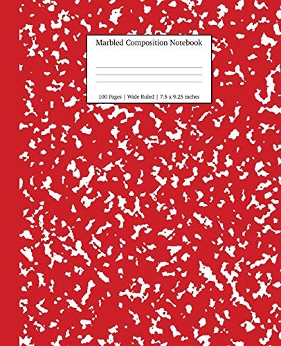 Marbled Composition Notebook: Red Marble Wide R. Press<|