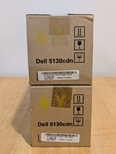 Two NEW Dell 5130cdn High Capacity Yellow Toner Cartridges T222N CT201351