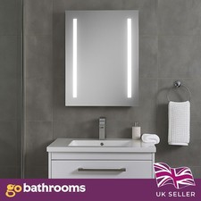 LED Battery Operated Bathroom Mirror Illuminated Wall Rectangle Mirror 500mm