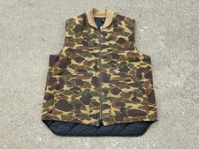vintage Carhartt VQ193 Duck Camo Canvas 80s quilt lined vest - sz XL TALL