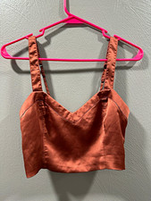 Abercrombie & Fitch Women's Brown Satin Bustier Corset Top Solid Size S