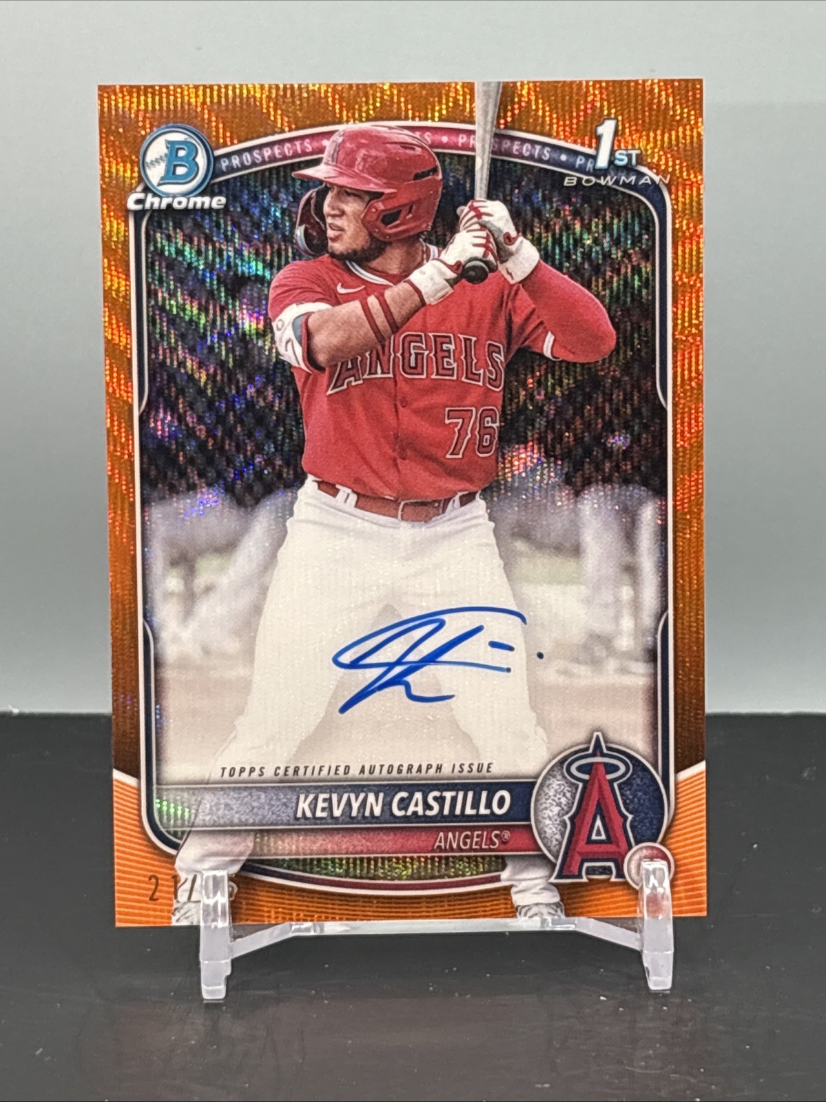 2025 Bowman Chrome Kevyn Castillo Orange Shimmer Auto /25 CPA-KC