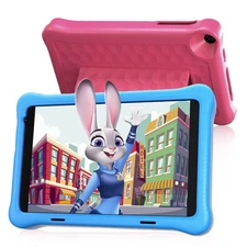 AEEZO Kids Tablet 8 inch Android 12 Tablets 32GB with Shockproof Blue ＆ Pink