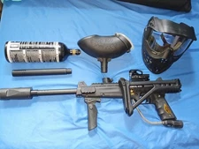 Tippman Carver Paint Ball Gun With Upgraded Bolt/Red Dot And Mask/2 Tanks/Parts