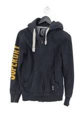Superdry Women's Hoodie M Blue Cotton with Elastane, Polyester Pullover