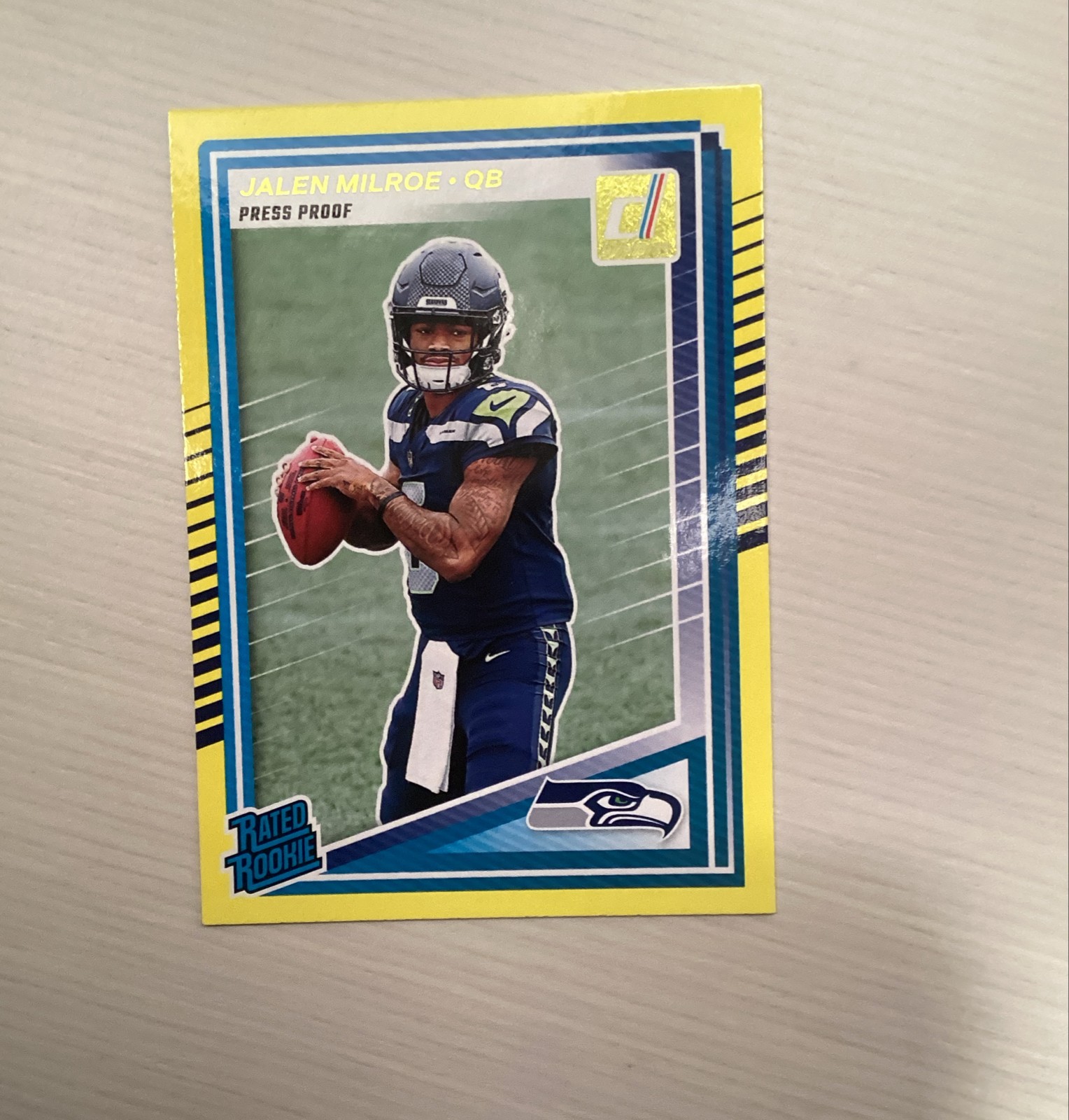 2025 Panini Donruss - Rated Rookie Jalen Milroe #307 Press Proof Yellow (RC)