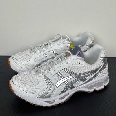 Men ASICS GEL-KAYANO 14 White Pure Silver Gum Sole Athletic Shoes