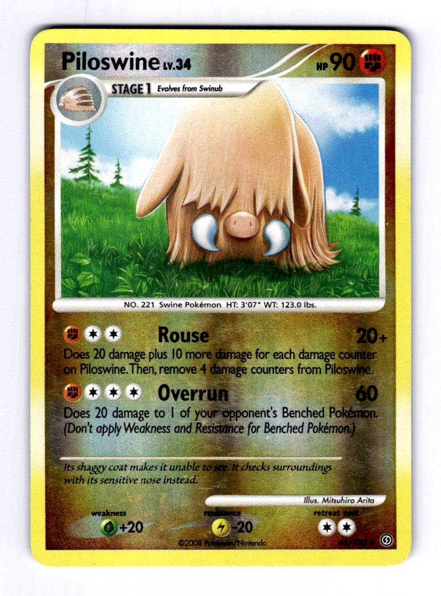 Piloswine Stormfront #46 (2008) Uncommon Reverse Holo MP Pokemon