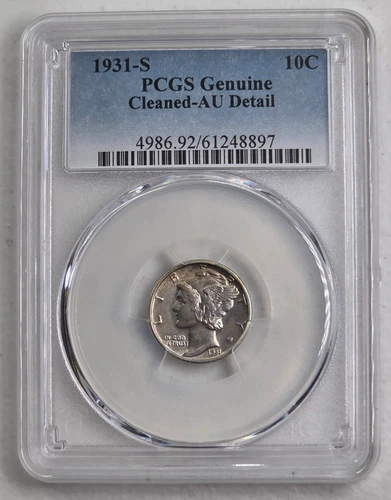 1931 S Mercury Dime 10c PCGS AU Details (clean) - #8897