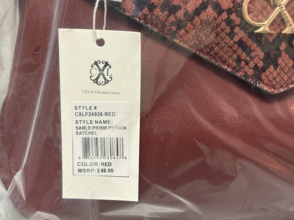 Cartera CXL de Christian Lacroix Sable aspecto pitón nueva con etiquetas Foto 2 de 4