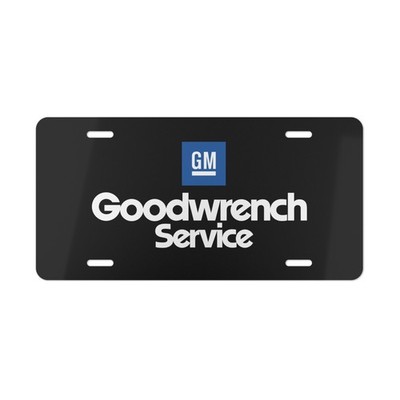 GM Goodwrench Service Front License Plate Tag Vanity Style   Auto Metal Aluminum
