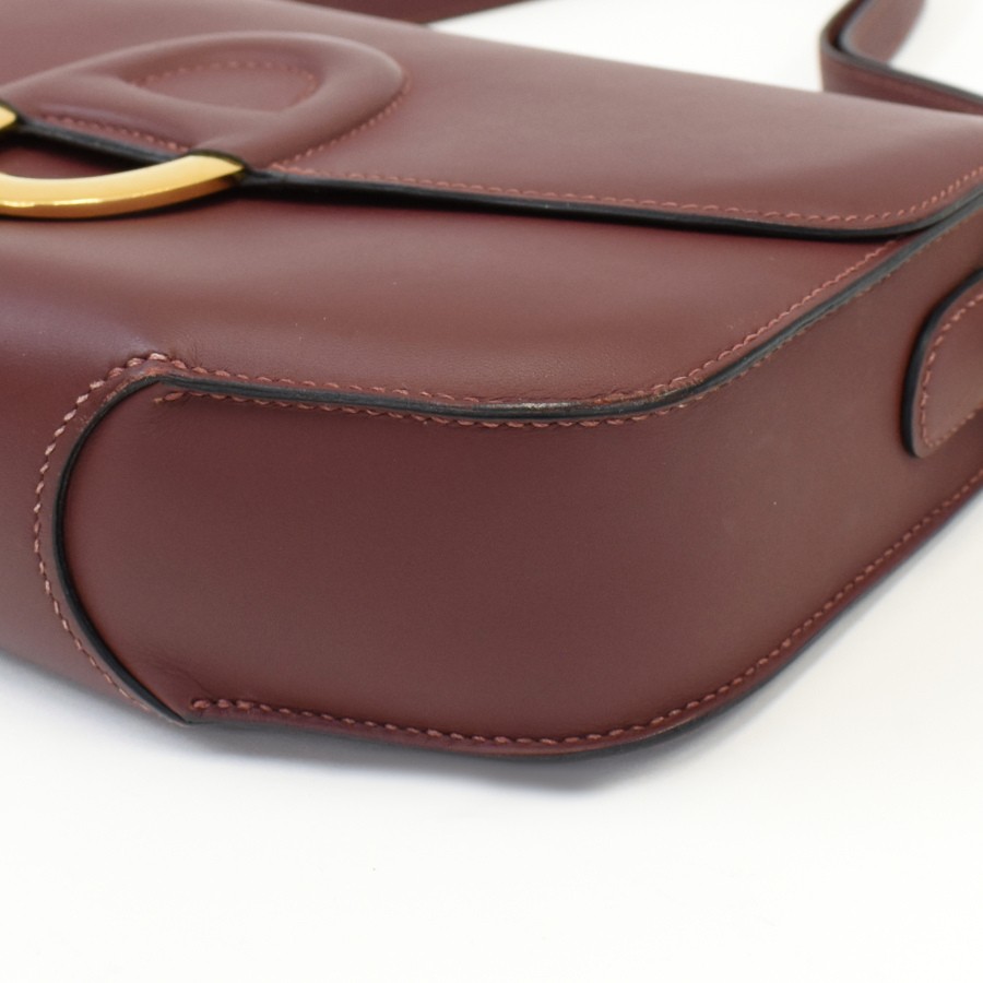 HERMES Cherche Midi 25 Shoulder Bag Burgundy Leather T00R | eBay