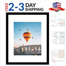 11x14 Picture Frame with 8x10 Mat, Display Photo 8x10 with Mat or 11 x 14 Wit...