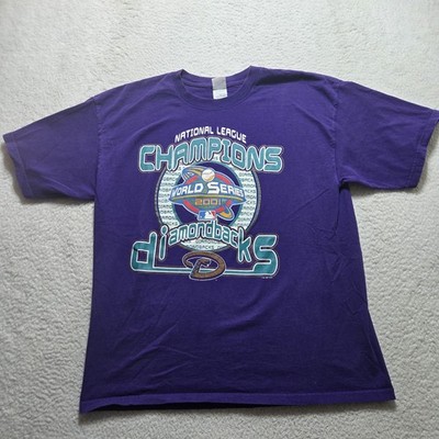 Vtg 2001 Arizona Diamondbacks National League Champs XL Purple MLB Baseball 