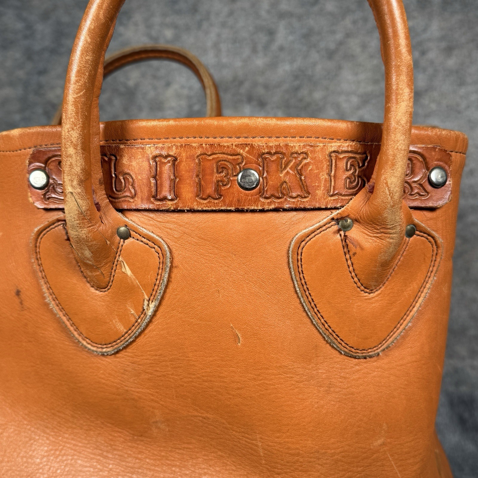 Vintage 60's Cursive Script Label All Leather LL … - image 7