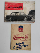 Simca Manuale Uso e Manutenzione, Simca 1500 e Simca 8, Raro, Manuale