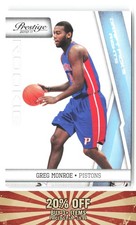 2010-11 Panini Prestige #217 RC /999 Greg Monroe Draft Picks Light Blue Pistons