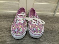 VANS GIRLS Purple Lama Canvas Lace Up Shoes Size 2.0 Pre- Owned