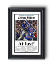 2016 Chicago Cubs World Series Champions Framed Newspaper Print Wrigley Field