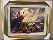 Thomas Kinkade Studios Disneys The Lion King 21x17 Framed Beautiful and Rare Art