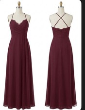 HAYLEY PAIGE OCCASIONS chiffon burgundy maxi dress size 4 Excellent Condition