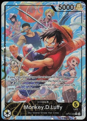One Piece Adventure on Kami s Island Monkey.D.Luffy Leader Alt Art OP15-098 NM