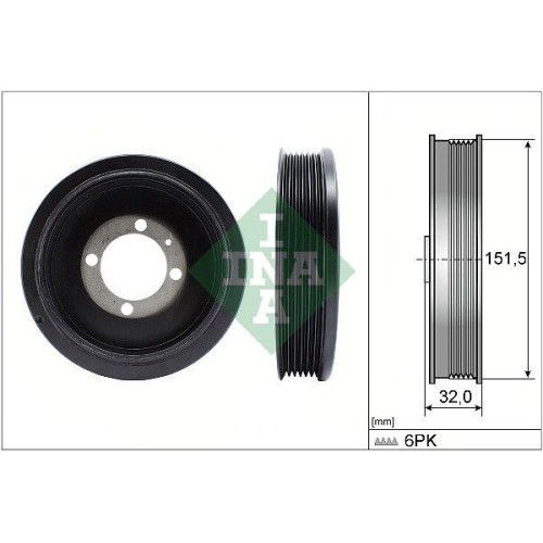 Poulie de vilebrequin INA 544 0123 10 pour moteurs Opel et Chevrolet