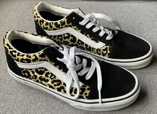 VANS Youth Juniors 5 Leopard Cheetah Print Low Top Sneakers
