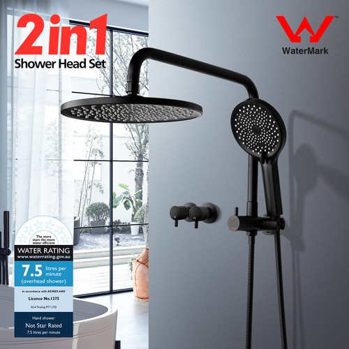 ACA WELS Round 10" Rain Shower Head 3-Mode Handheld Set Mixer Taps High Pressure - Picture 42 of 47