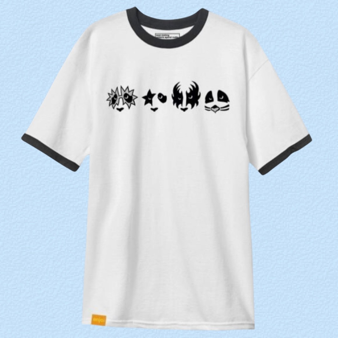 NOS 2018 Enjoi Skateboarding KISS Band Ringer T-Shirt Mens X