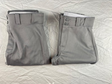 2 PAIR Easton Baseball Youth Boys Baseball Pants Gray Choose Size