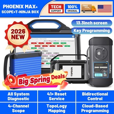 TOPDON Phoenix Max Kit w/ Scope & T-Ninja Box ECU Programming Bidirectional Tool