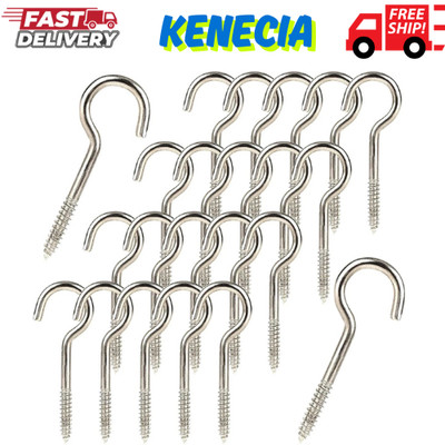 50pcs Heavy Duty 2 Inch Metal Cup Hook - Round End Self Tapping Screw Hooks,