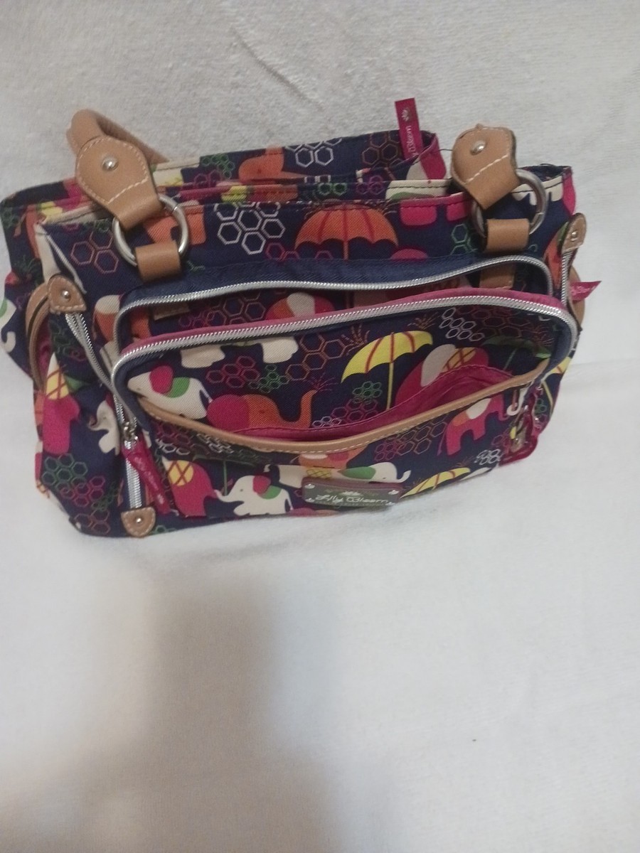 Lily Bloom Elephant Umbrela Design Mulicolor Purse Handbag View 4