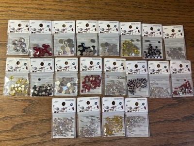 20-($10.00) RETAIL PKGS. SWAROVSKI FLATBACK CRYSTALS NIP SS09-SS48 (1166 PC) L2B