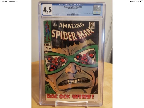 AMAZING SPIDER-MAN # 55 CGC 4.5 WHITE PAGES / CLASSIC DOCTOR OCTOPUS COVER!!!