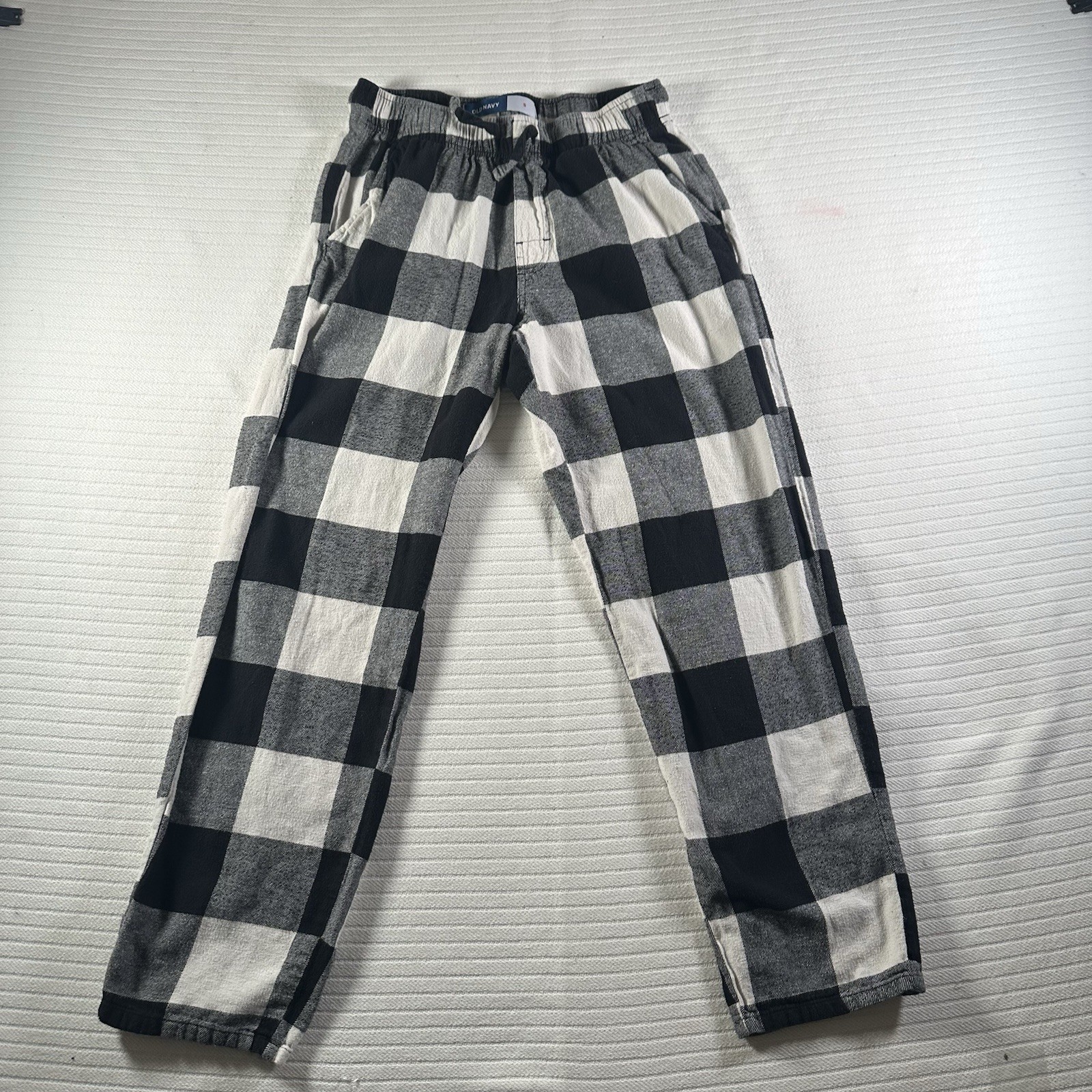 Old Navy Buffalo Plaid Flannel Pajama Lounge Pants Black White Women’s Size S