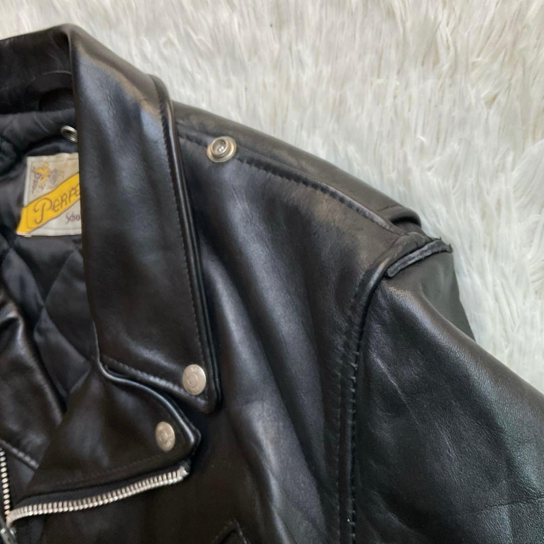 Schott 618 Leather Double Rider Jacket US Made Size 40 Black Vintage image 10