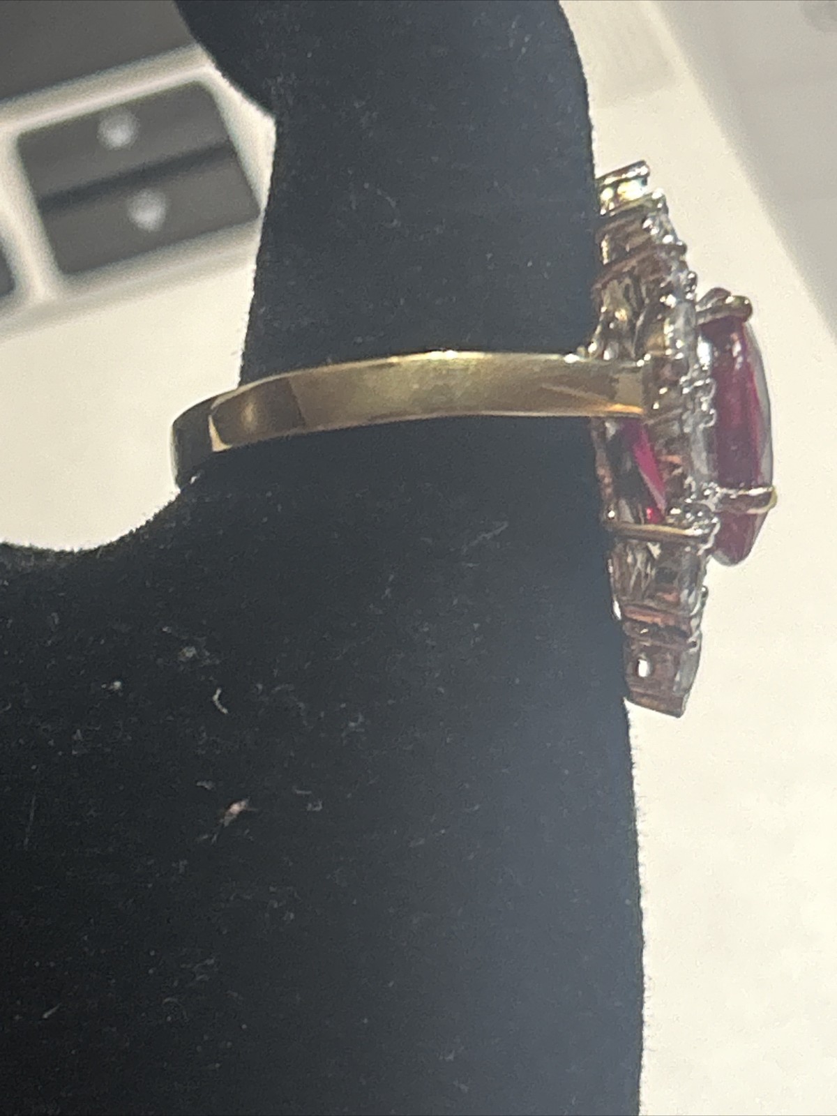 oval ruby and diamond ring - image 2
