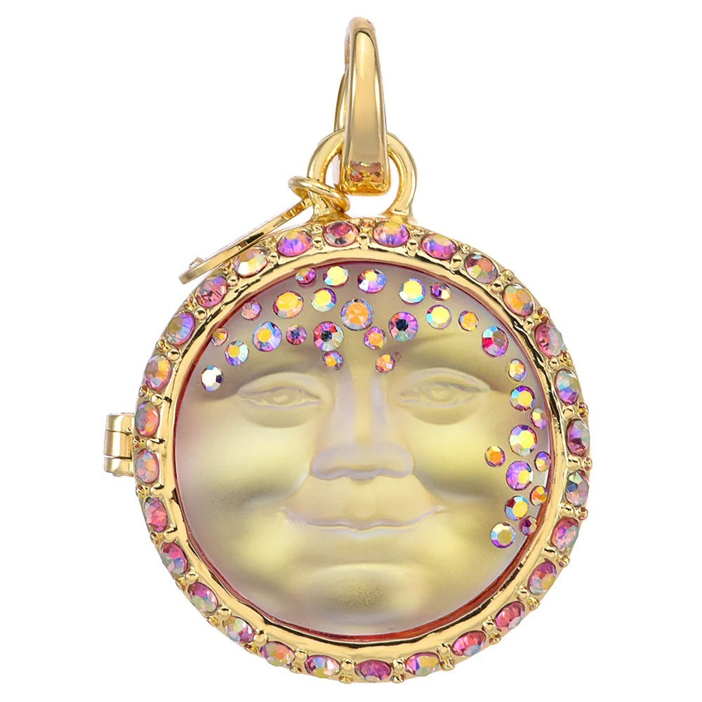 Kirks Folly Love Never Dies Mystic Seaview Moon Locket Open Ring Charm goldtone