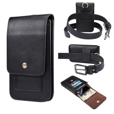 Men Cell Phone Belt Pack Bag Loop Waist Holster Pouch Case  Leather Wallet Cover