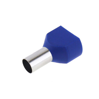 50 Stk. Zwillings-Aderendhülsen blau 16,00mm² isoliert Twin Endhülsen 16mm²
