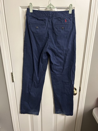 Polo Ralph Lauren Classic Boy’s Navy Pants Chinos Red Pony Size 14 - Picture 4 of 5