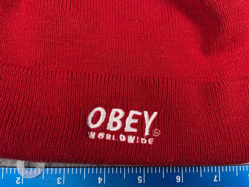 Obey Giant Beanie Toque Adulto Talla Única Rojo Tejido 100% Acrílico Patín Nieve Esquí Foto 2 de 4