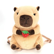 Capybara with Strawberry 84491 Plush 3D Mini Backpack 12" H