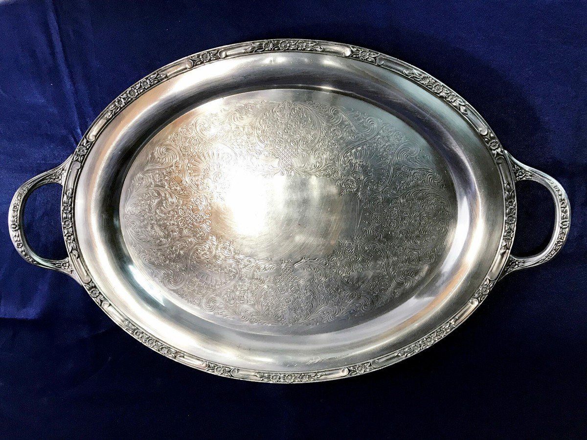ANTIQUE ROGER'S & BRO SILVERPLATED WAITER TRAY # 2380 | eBay